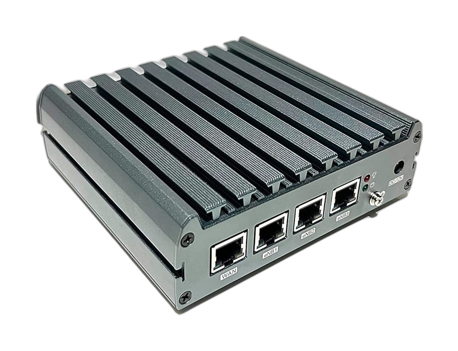 Intel J1900 Quad-Core 4-LAN Fanless Mini PC / Firewall Appliance — 4GB DDR3 + 64GB SSD
