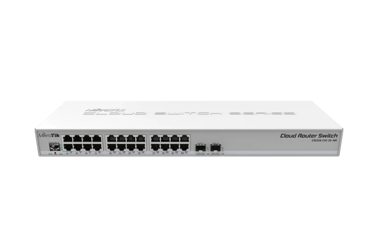MikroTik CRS326-24G-2S+RM 24 port gigabit switch with 2 SFP+ cages