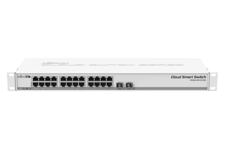 MikroTik CSS326-24G-2S+RM 24 port gigabit smart switch with 2 SFP+ cages